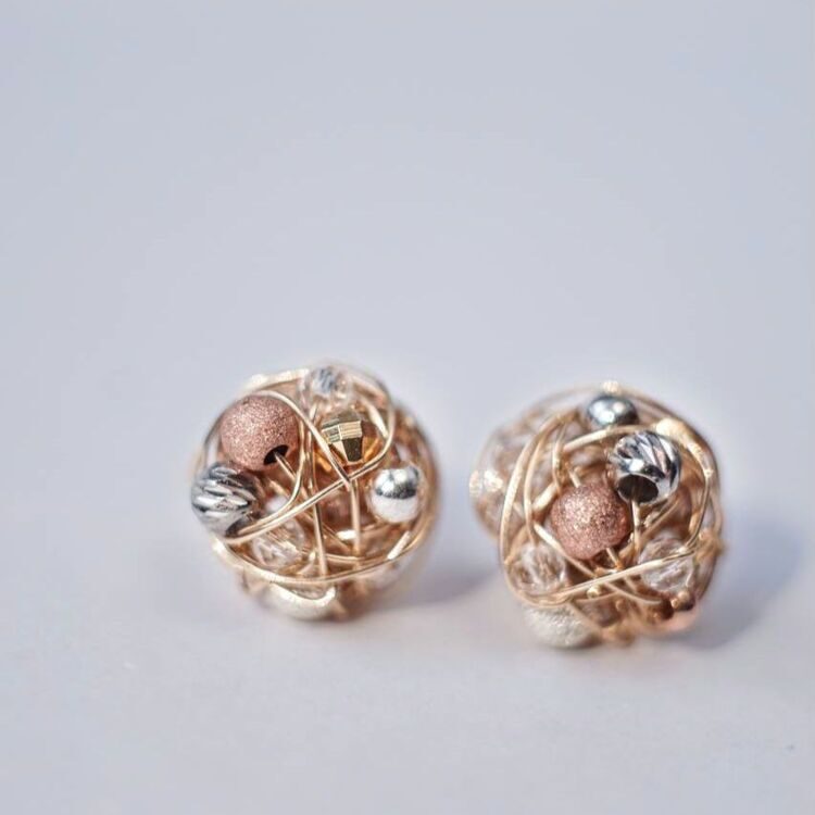 Серьги-гвоздики "Афродита Lux”, золото GF14K
