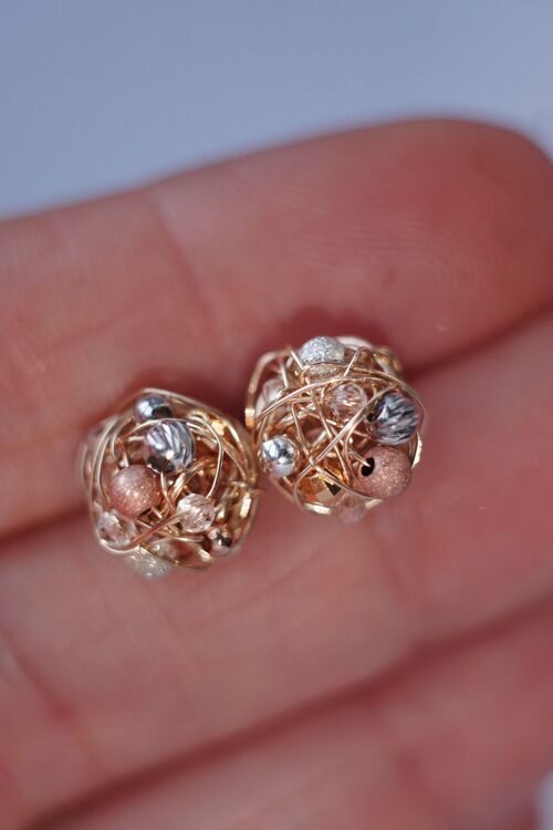 Серьги-гвоздики "Афродита Lux”, золото GF14K